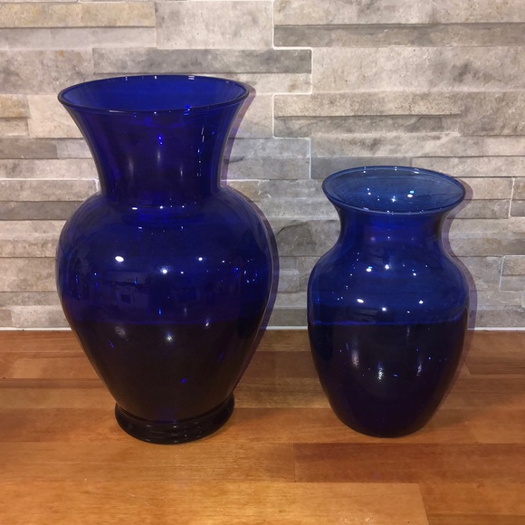 Dark blue glass vases